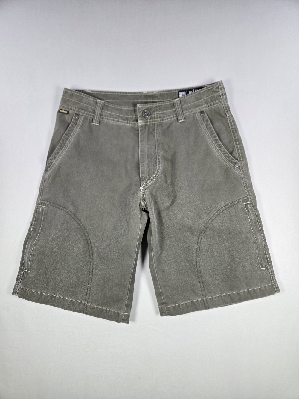 KUHL Ramblr Hiking Shorts Men's 30 Vintage Patina Dye Gray Cargo Trail Gorpcore